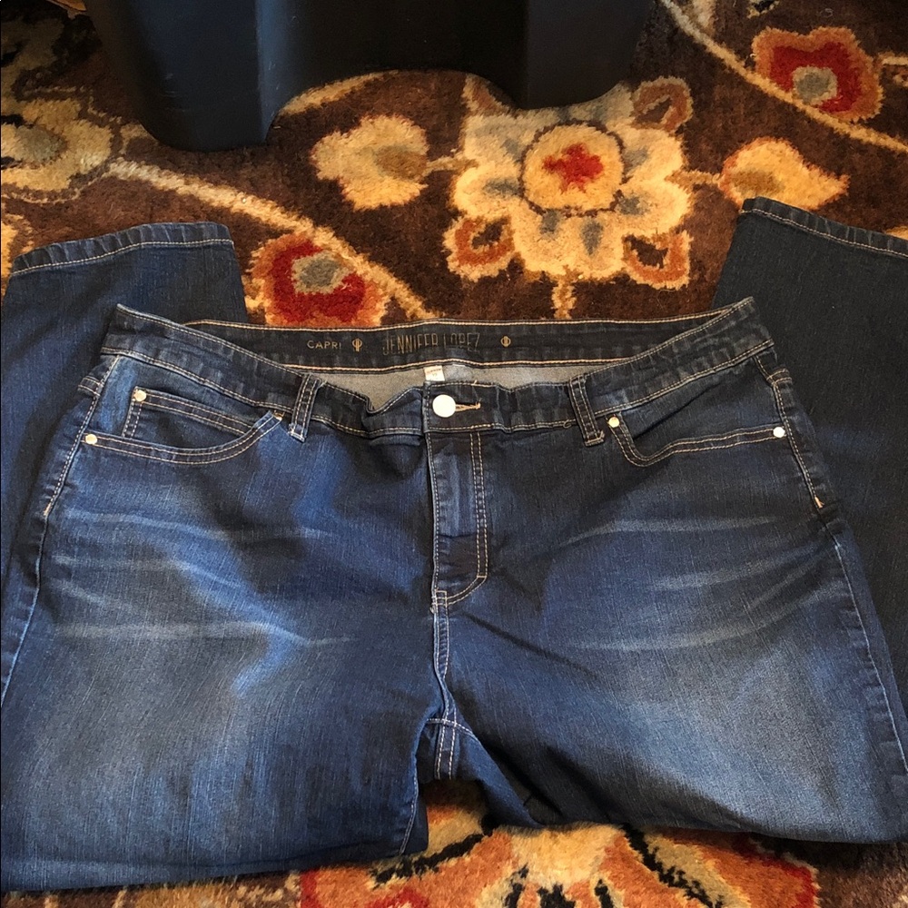 Jennifer Lopez Dark Blue Straight Leg Jeans Capri